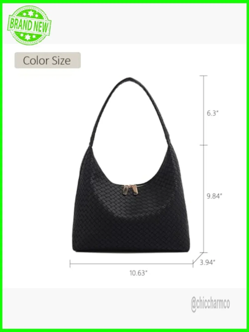 Small Leather Hobo Bag Slouchy Tote Shoulder Purse Double Zipper